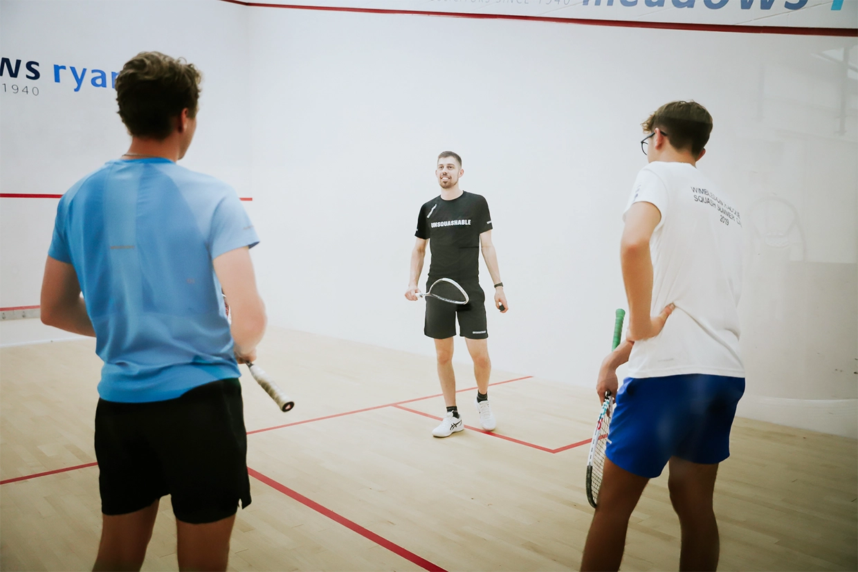 Squash coaching at St. George's Hill Lawn Tennis Club, Weybridge, Surrey
